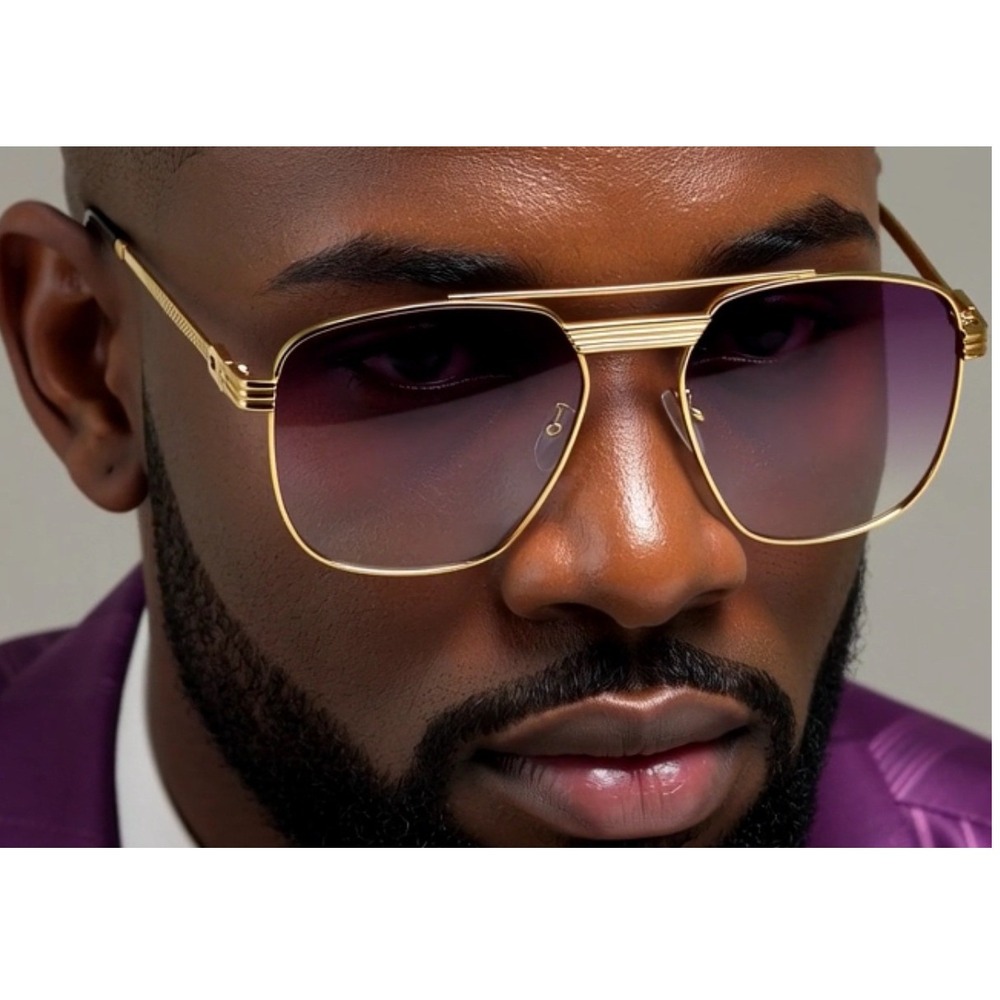 Purple Sunglasses Fashion Unisex‎ Gold Frame Shades Luxury Classic Style Trendy